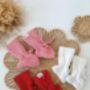 Newborn Botties, Cotton Baby Socks, Red, Dusky Rose Or White, thumbnail 2 of 10