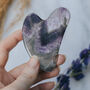 Amethyst Crystal Gua Sha With Black Skull Pouch, thumbnail 3 of 6