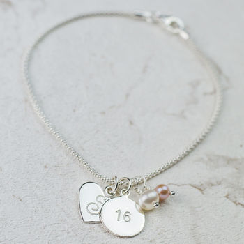 Silver Bracelet With Birthstone And Initial, 11 of 12
