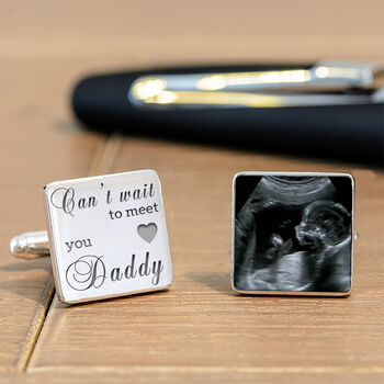 'Can't Wait To Meet You Daddy' Baby Scan Cufflinks, 2 of 8
