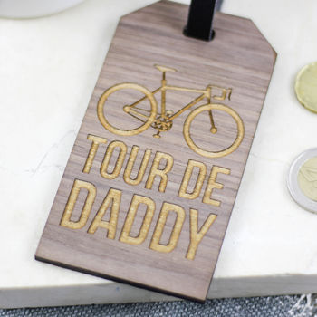 Personalised Wooden Bike Luggage Tag Gift For Him, 2 of 2