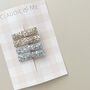 Glitter Mini Hair Clip Set Gold And Silver Christmas Stocking Filler, thumbnail 1 of 3