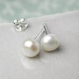 Sterling Silver White Freshwater Pearl Stud Earrings, thumbnail 7 of 11
