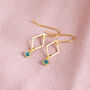 Gold Plated Rhombus Birthstone Earrings, thumbnail 5 of 11