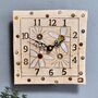 Small Wall Clock, Large Numbers, Flowers, thumbnail 1 of 5