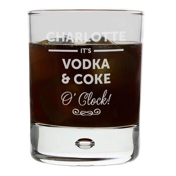 Personalised Its… O Clock Tumbler Bubble Glass, 3 of 5