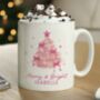 Personalised Pink Christmas Tree Mug, thumbnail 4 of 4