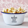 Personalised Enamel Popcorn Bowl For Kids, thumbnail 2 of 5