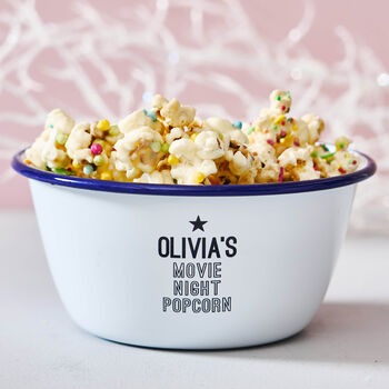 Personalised Enamel Popcorn Bowl For Kids, 2 of 5