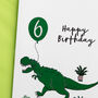 Personalised Dinosaur Birthday Card With 3D Age, thumbnail 3 of 4