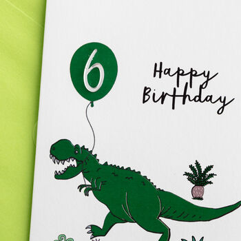 Personalised Dinosaur Birthday Card With 3D Age, 3 of 4