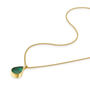 Men's Teardrop Malachite Urn Necklace 18 K Gold Plated Silver, thumbnail 2 of 5