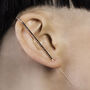 Black Spinel Silver Ear Cuff Earrings, thumbnail 4 of 6