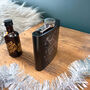 Personalised Christmas Stag Engraved Black Metal Hip Flask 6oz, thumbnail 4 of 6