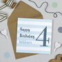 Candy Stripe 4th Birthday Card, thumbnail 7 of 7