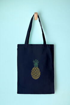 Pineapple Tote Bag Embroidery Kit, 3 of 5