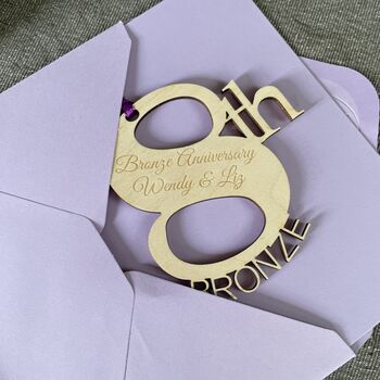 Personalised Bronze 8th Wedding Meaning Anniversary Card, 5 of 11