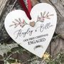 Personalised 1st Christmas Engaged Heart Decoration, thumbnail 1 of 3