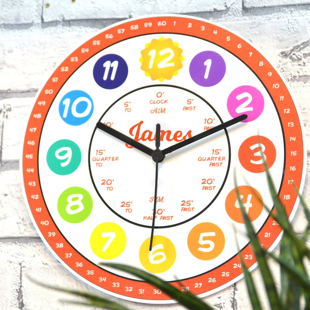 Personalised Learn The Time Wall Clock By Gifts Online4 U
