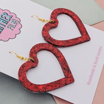 Large Sparkly Heart Earrings, 6 of 12