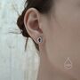 Mysitc Black Aurora Cz Oval Stud Earrings, thumbnail 4 of 12