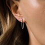 Allie. Silver Cubic Zirconia Stud Chain Earrings, thumbnail 1 of 5