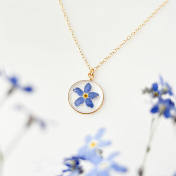 Gold Forget Me Not Necklace And Earrings Set, 2 of 7