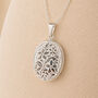 Personalised Sterling Silver Forget Me Not Flower Photo Locket Necklace, thumbnail 2 of 10