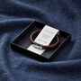 Personalised Men's Eleven Year Anniversary Stainless Steel And Leather Bracelet, thumbnail 7 of 7