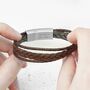 Personalised Men's Woven Layered Leather Bracelet, thumbnail 1 of 8