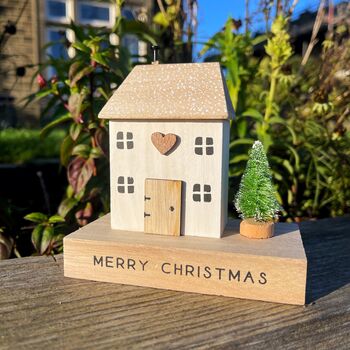 Merry Christmas Wooden House Block, 2 of 4
