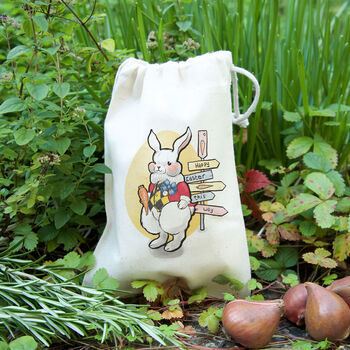 Personalised White Rabbit Easter Bag With Seeds, 2 of 3