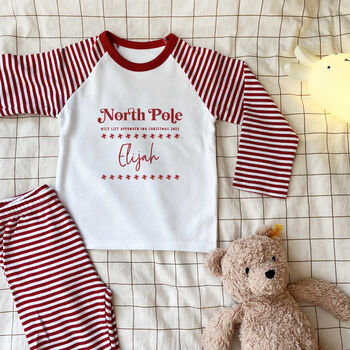 Personalised North Pole Christmas 2024 Rompersuit Or Pyjamas, 6 of 6