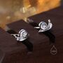 Sterling Silver Tiny Snail Stud Earrings, thumbnail 3 of 12