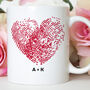 Personalised Valentine’s Day Heart Fingerprint Mug With Initials, thumbnail 7 of 8