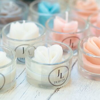 Personalised Wedding And Parties Favours, Hearts Candle Guests Gifts, 4 of 9