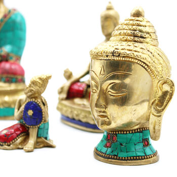 Brass Buddha Figure Med Head 8 Cm, 4 of 5