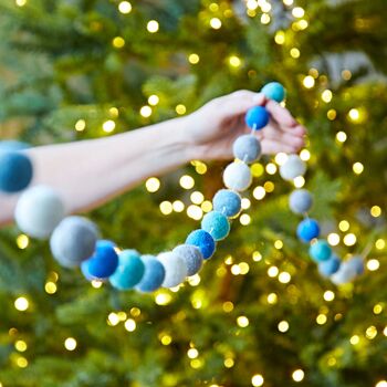 Handmade Multicoloured Felt Ball Garland, 5 of 12