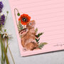 A5 Pink Letter Writing Paper With Rabbit And Poppies, thumbnail 2 of 4