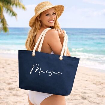 Personalised Stripe Canvas Pouch Bag, 3 of 6