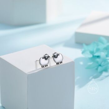 The Valais Blacknose Sheep Stud Earrings, 7 of 10