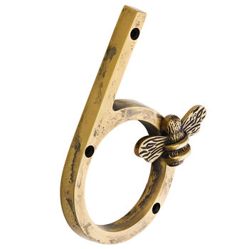 House Numbers With Bee In Antique Brass Finish, 8 of 11