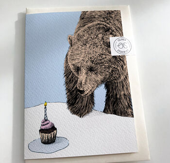 Bear Vs Cupcake Birthday Card, 2 of 7