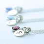 Silver Birthstone And Intial Necklace, thumbnail 3 of 6