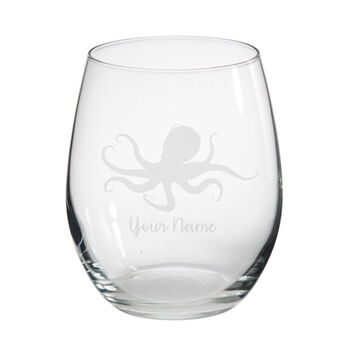 Personalised Octopus Engraved Glass, 4 of 6