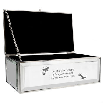 Personalised Butterflies Mirrored Jewellery Box, 4 of 6