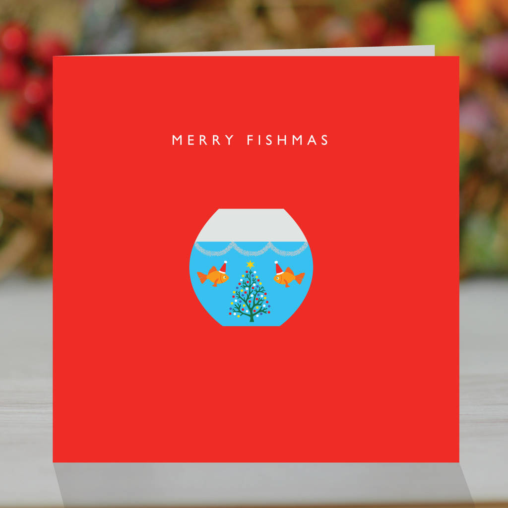 'Merry Fishmas' Fish Christmas Card, 1 of 2