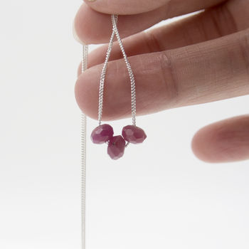 Sterling Silver And Ruby Necklace July Birthstone, 4 of 5
