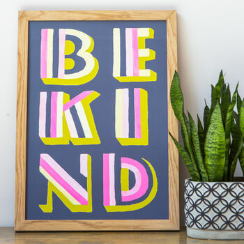 Be Kind Typographic Watercolour Print, 2 of 2