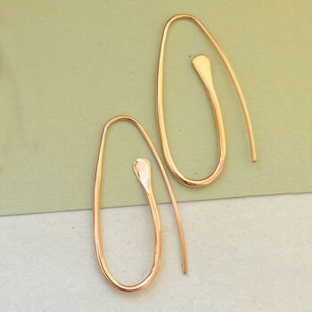 Oval Paperclip Sterling Silver Drop Earring, 3 of 6